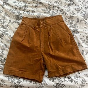 Vintage brown suede leather shorts